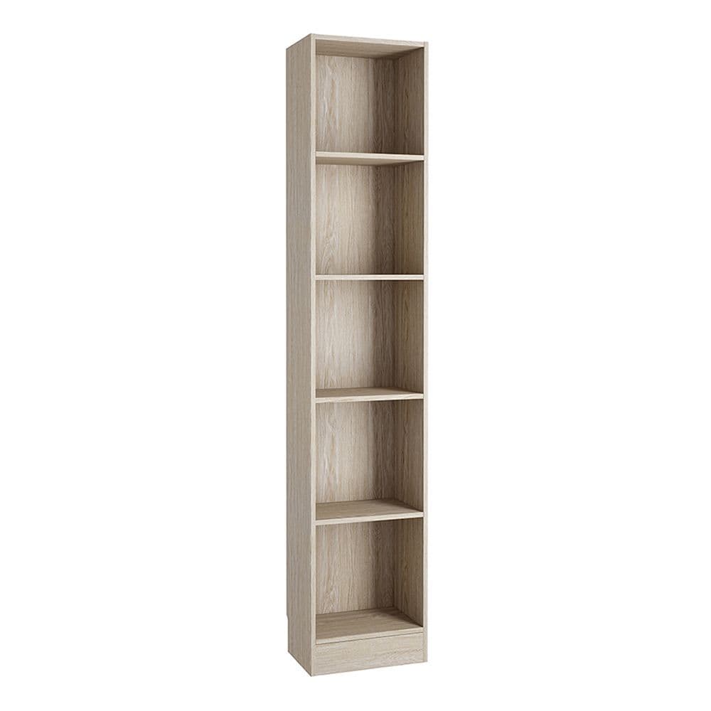 Essentials Tall Narrow Bookcase (4 Shelves) in Oak